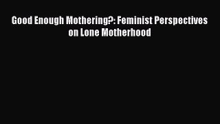 Good Enough Mothering?: Feminist Perspectives on Lone Motherhood [Read] Full Ebook