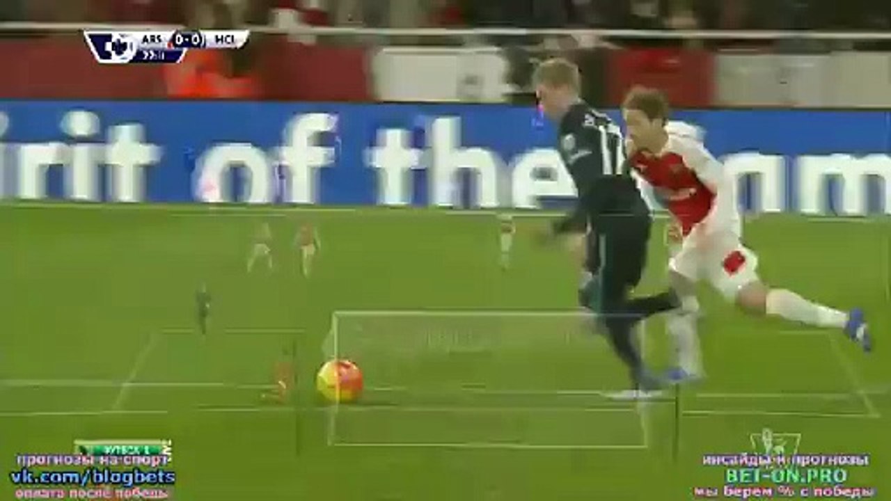 Kevin De Bruyne Amaizing kick Arsenal vs Manchester City 21.12.2015 HD