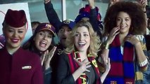 new in-flight safety video with FC Barcelona scores many goals