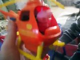 sam peppa pig and danny dog go in fireman sams helicopter toys pepper toys