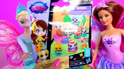 Queen Elsas 2 Barbie Fairy Friends & Shopkins, Littlest Pet Shop Surprise Blind Bag Unbox