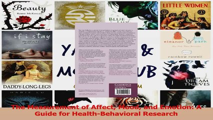 Read  The Measurement of Affect Mood and Emotion A Guide for HealthBehavioral Research Ebook Free