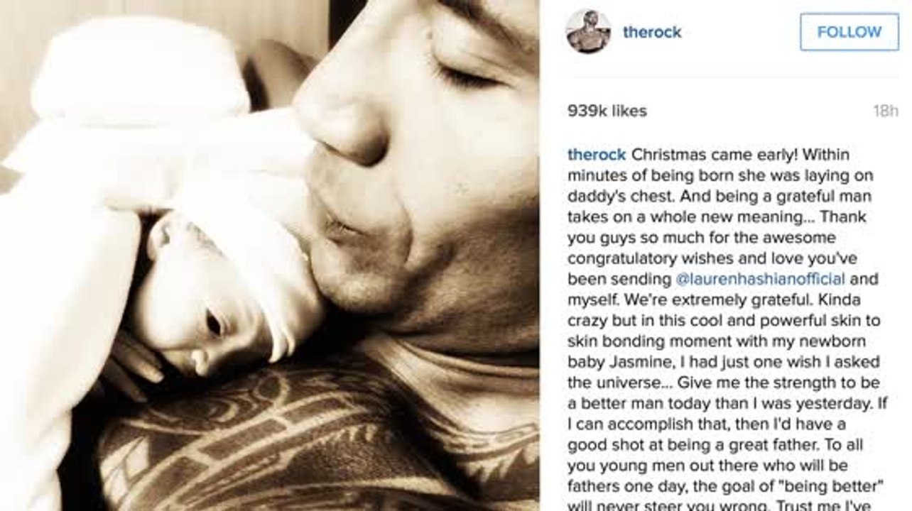Dwayne 'The Rock' Johnson zeigt seine neugeborene Tochter