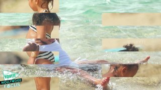 North West Giggles with Penelope Disick at Beach