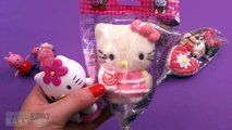 Candy Opening Peppa Pig Hello Kitty Minnie Mouse Lollipops Marshmallow Toys Porquinha Peppa