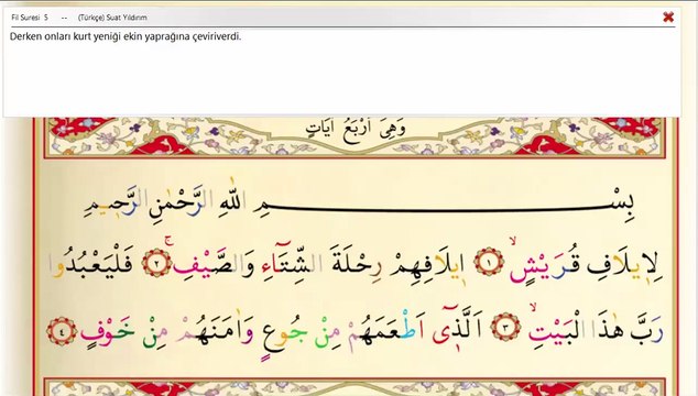 106 Kureyş Suresi Kuran'ı Kerim Meal Oku,Arapçasını Dinle, Okunuşu ve Maili, Videolu sesli dinle ve izle öğren