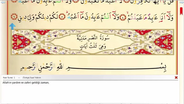 110 Nasr Suresi Kuran'ı Kerim Meal Oku,Arapçasını Dinle, Okunuşu ve Maili, Videolu sesli dinle ve izle öğren