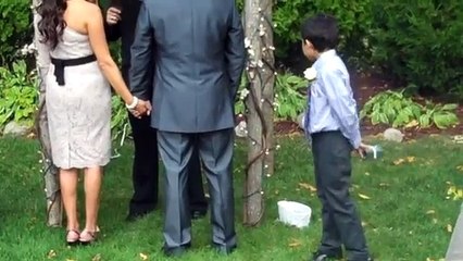 8 Year-Old Ring Bearer Drops Rings in The Grass