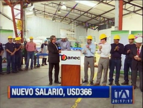 366 dólares será el salario básico unificado a partir de enero de 2016