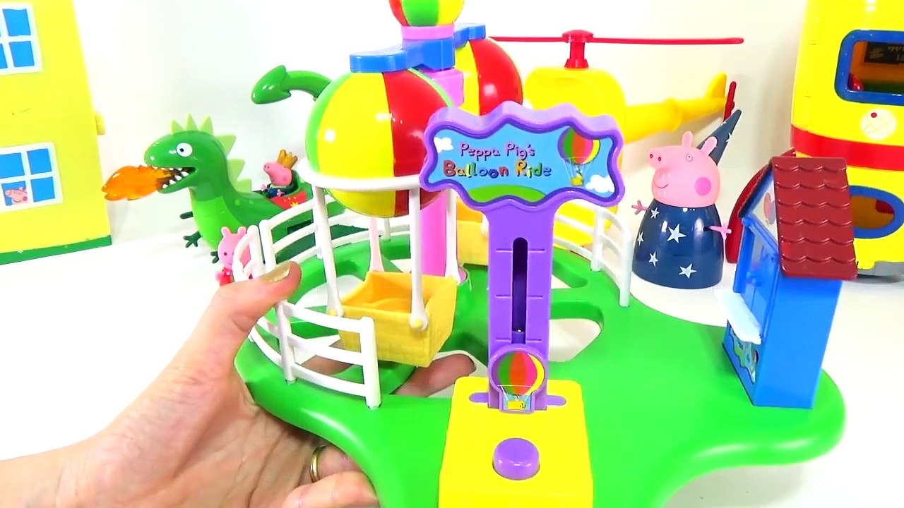 pig Peppa Pig Passeio de Balão em Português Brinquedos Peppa Pig Balloon Ride Theme Park Toys