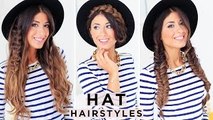 3 Cute Hat Hairstyles | Luxy Hair