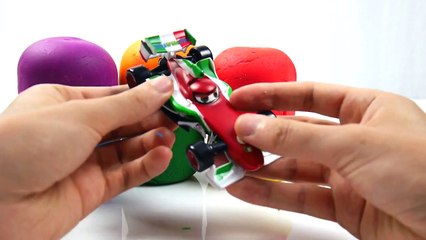 Disney Pixar Cars Toys Collection Surprise Eggs Lightning McQueen Ramone Cars 2 Play Doh 4 Children