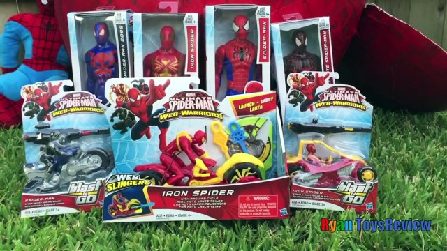 GIANT EGG SURPRISE OPENING SPIDERMAN Marvel superhero toys Kids Video Ryan ToysReview
