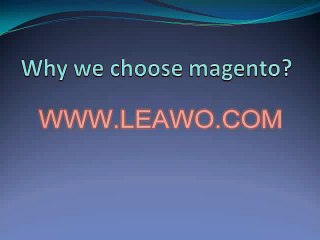 Why we choose magento