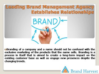 Leading Brand Management Agency Establishes Relationships