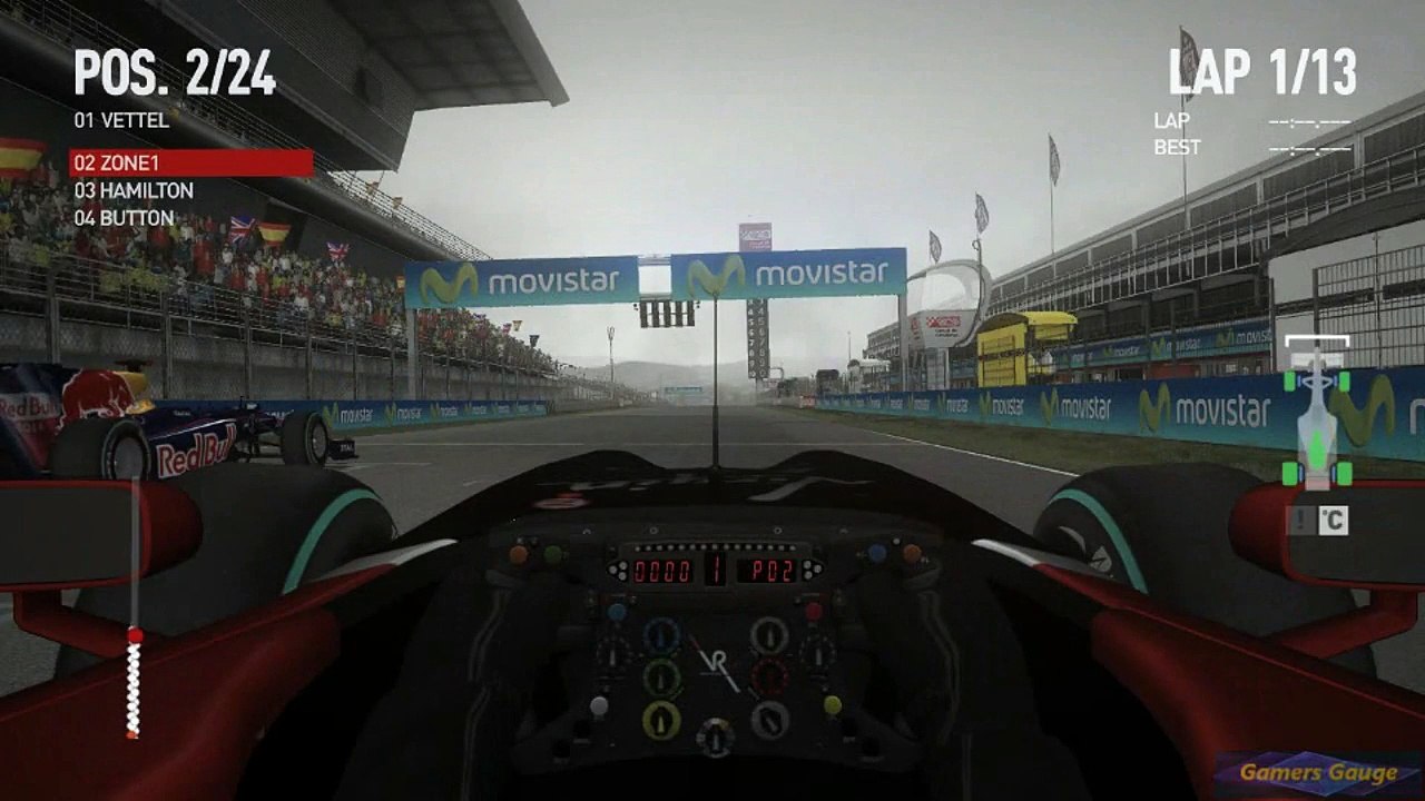 F1 2010 - S1 R5 Catalunya - race gameplay incl. pre-race interview