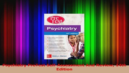 PDF Download  Psychiatry PreTest SelfAssessment And Review 14th Edition Download Full Ebook