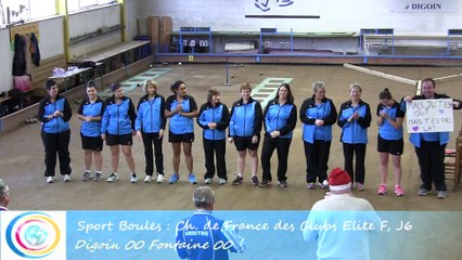 Présentation des équipes, Club Elite Féminin J6, Digoin contre Fontaine, Sport-Boules, saison 2015-2016