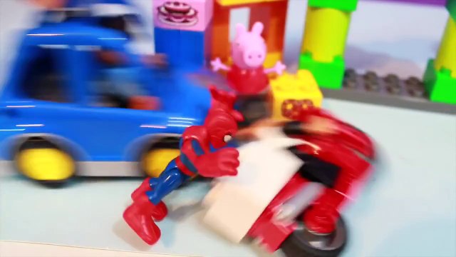 Peppa Pig Toy Cars LEGO DUPLO Spiderman Toys Toy Review Police Car Superheros Cookie Monster