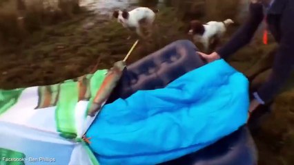 friend sleeping on an air mattress