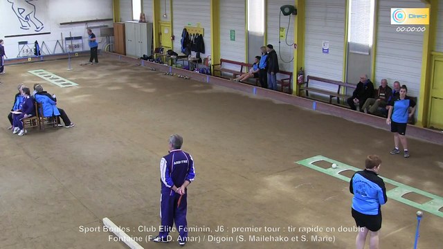 Premier tour, tir rapide double, Club Elite Féminin J6, Digoin contre Fontaine, Sport-Boules, saison 2015-2016