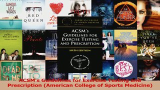 Read  ACSMs Guidelines for Exercise Testing and Prescription American College of Sports Ebook Free