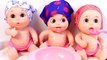 Baby Dolls Pelones Triplets Baby Dolls Bathtime and Lunch Time How to Bath Babies Toy Vide