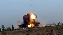 An ISIS car bomb explosion is filmed by Iraqi Popular Mobilization Forces