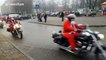 Santa Claus bikers tear through the streets of Latvian city
