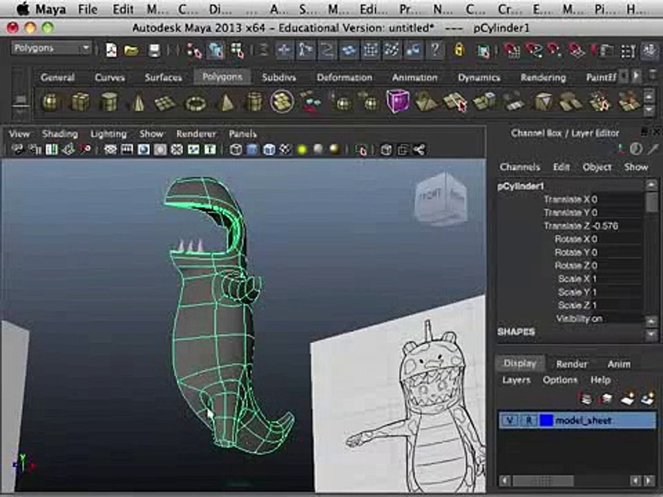 Aula Modelagem 3d (maya) - Menino Fantasiado De Dragão  Clip21-62