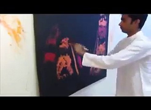 Drawing 3D Street Art Illusion Live portrait drawing. Street artists