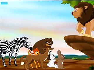 A lion and the rabbit - Animated cartoon story for kids - YouTube