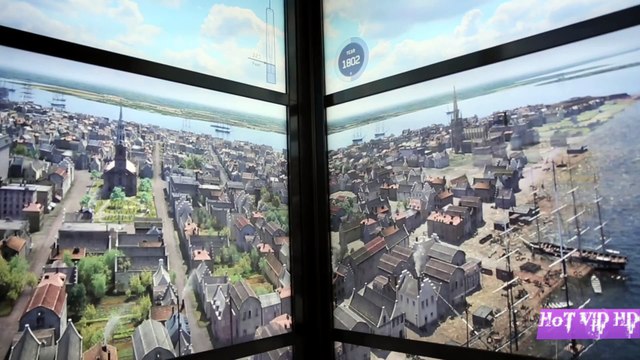 L'ascenseur du World trade center montre l'évolution de New York à travers les années de 1500 à nos jours