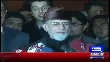 Dr Tahir ul Qadri Media Talk on Allama Iqbal Airport after reaching Pakistan - 22 December 2015