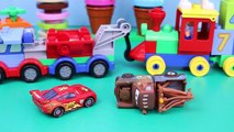 Lego Peppa Pig with Toy Duplo Lego Cars and Batman with Spiderman and Disney Cars Lightning