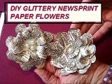 Papercraft MAKE NEWSPRINT GLITTERY PAPER FLOWERS - Book Page Craft - Cardmaking, Journaling, Scrapbooking