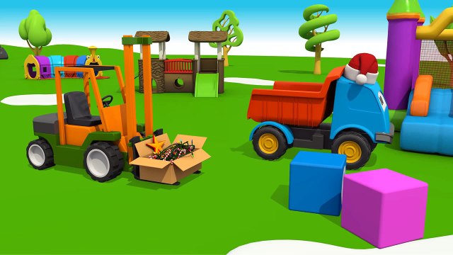 Leo der neugierige Lastwagen und der bunte Weihnachtsbaum! Helft uns einen Baum zu schmüc