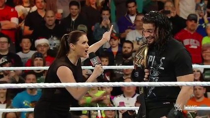 Stephanie McMahon wipes the smile off Roman Reigns' face Raw, December 29, 2015