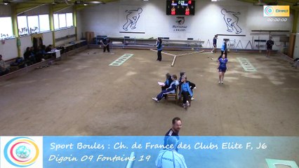 Troisème tour, tir rapide double,  Club Elite Féminin J6, Digoin contre Fontaine, Sport-Boules, saison 2015-2016
