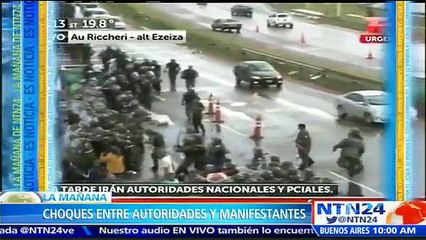Protesta de trabajadores bloquea acceso a principal aeropuerto de Argentina durante desalojo