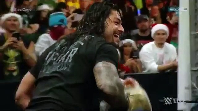 Dean Ambrose Wins and Roman Reigns Spear Sheamus after the Ambrose win WWE Raw 21-12-2015