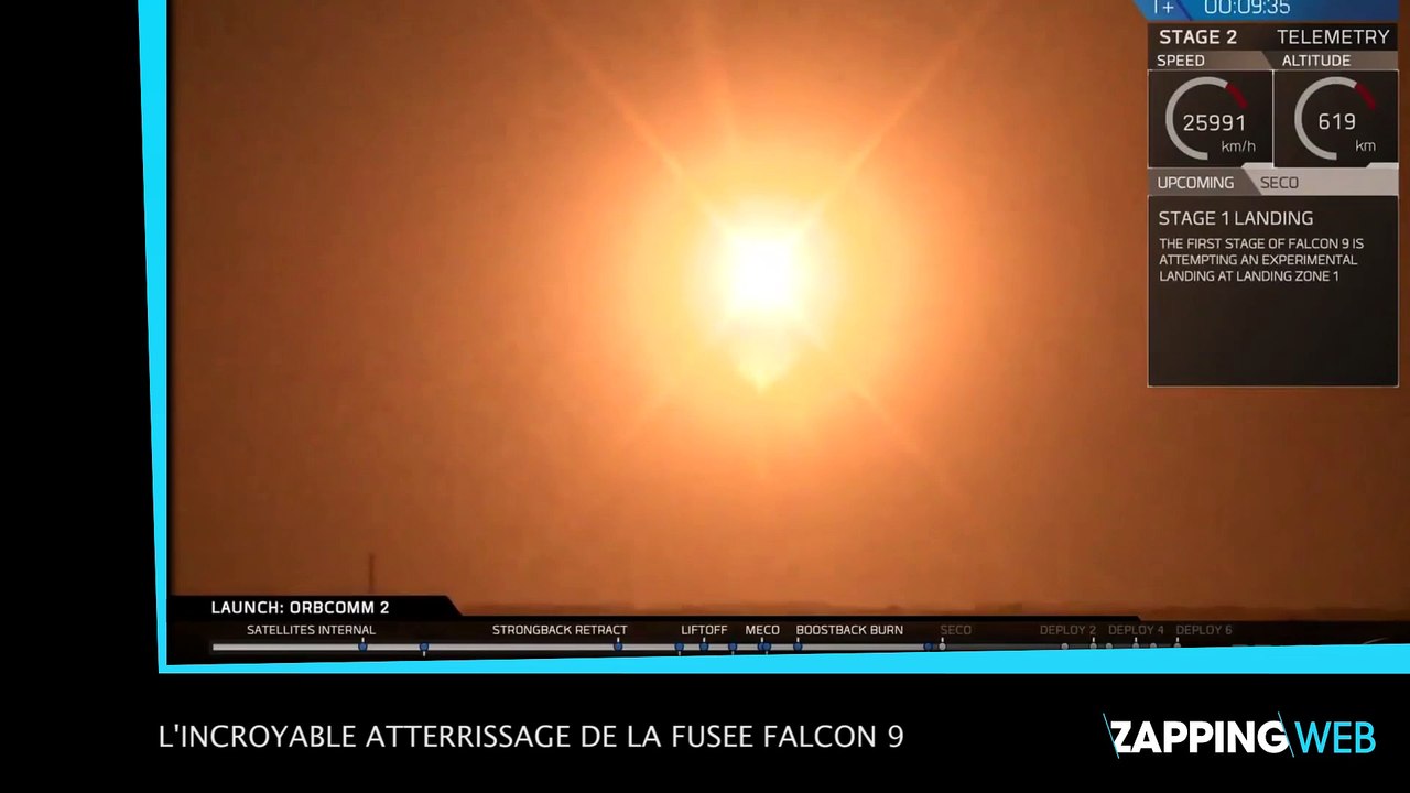 L'incroyable atterrissage de la fusée Falcon 9 après un vol orbital (vidéo)