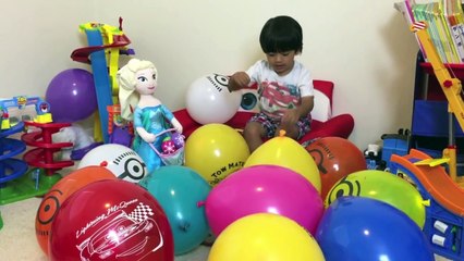 TOYS SURPRISES GIANT BALLOON DROP POP CHALLENGE Kid Video Frozen Elsa doll Ryan ToysReview
