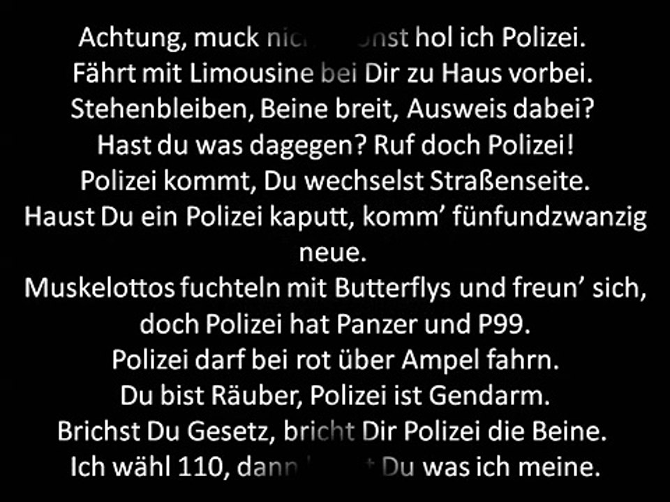 Ich hab Polizei- POL1Z1STENS0HN a.k.a. Jan Böhmermann (LYRICS)