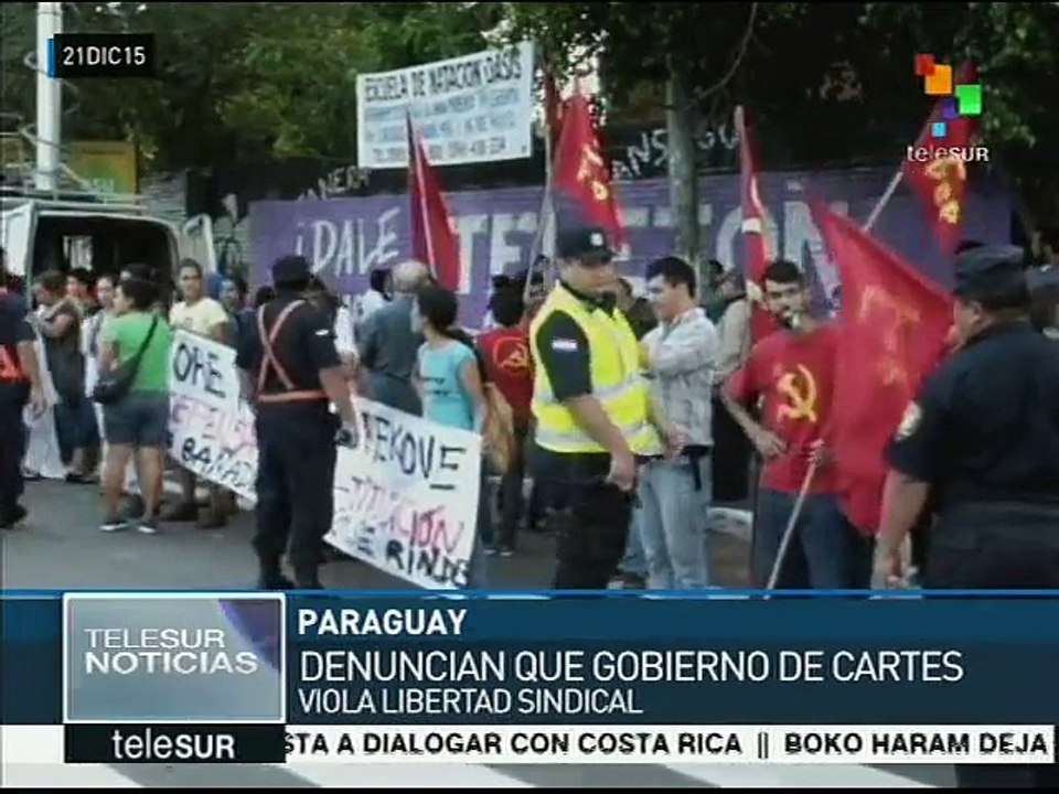 Sindicatos de Paraguay rechazan políticas económicas de Cartes