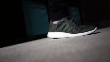Adidas Pure Boost Camo on Feet