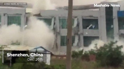 Video captures moment massive landslide hits Chinese city
