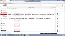 How to check your google adsense account balance