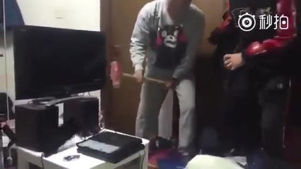 Japanese Father smashes sons PS4