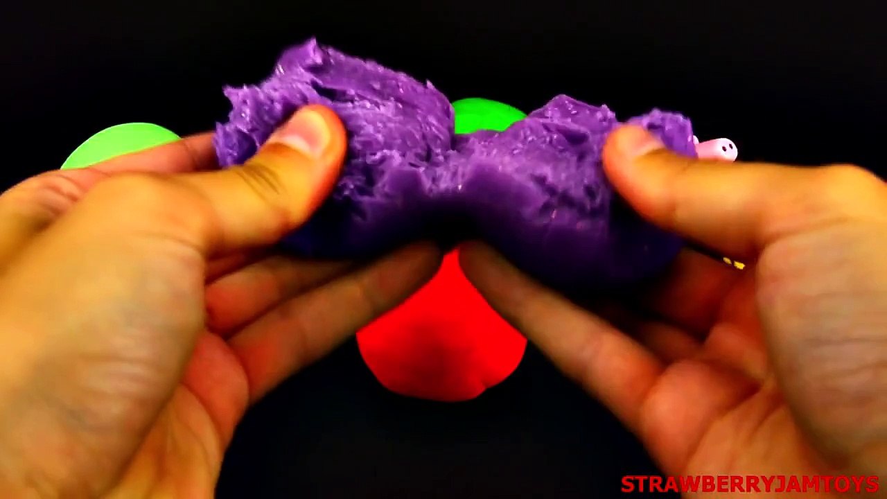 Shopkins Play Doh Peppa Pig TMNT Spongebob Minions Hello Kitty Surprise Eggs StrawberryJamToys
